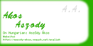 akos aszody business card